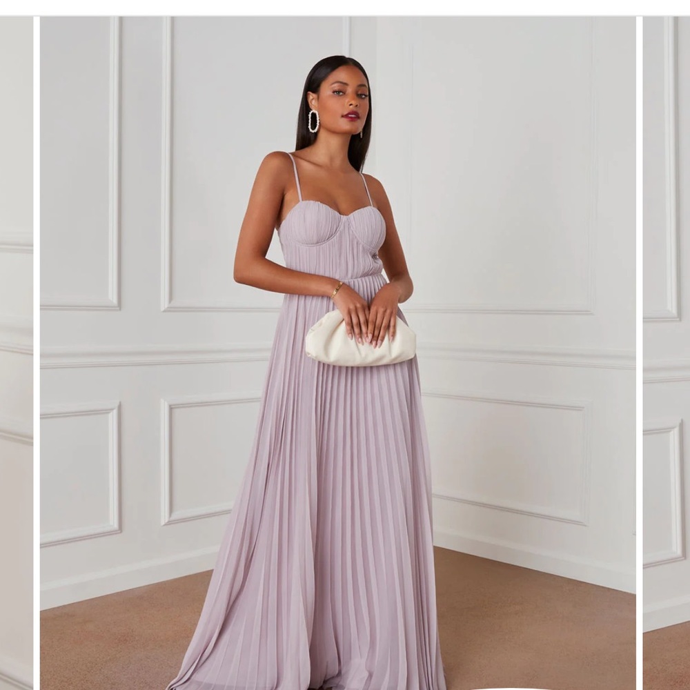 Pleated maxi dress grey large